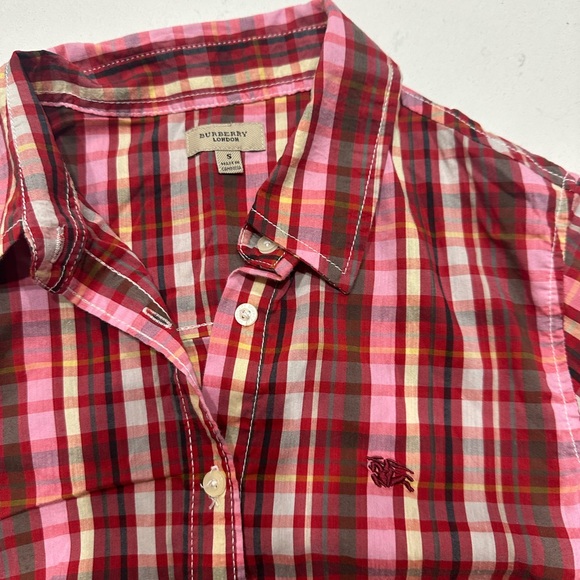 Vintage Burberry plaid button up top - Picture 8 of 9